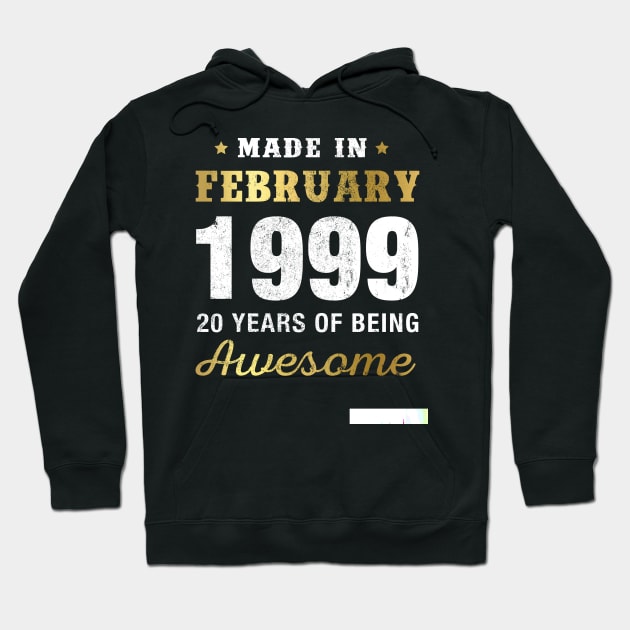 Made in February 1999 20 Years Of Being Awesome Hoodie by garrettbud6